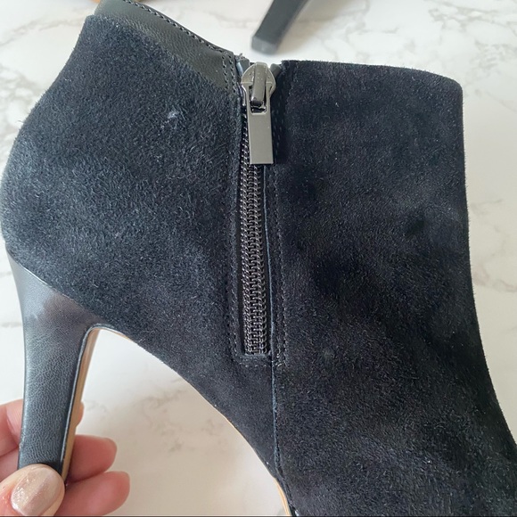 Clarks | Black Suede Heel Booties - Picture 8 of 12